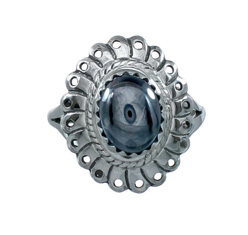 Southwestern Hematite Sterling Silver Ring Size 6-3/4 JX130363